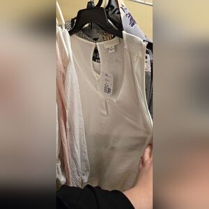 Ivory Sleeveless Keyhole Top